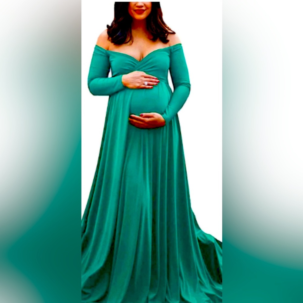 Silk Fairies Maternity Photoshoot Dress Darah Dress Emerald Green Dress Size M